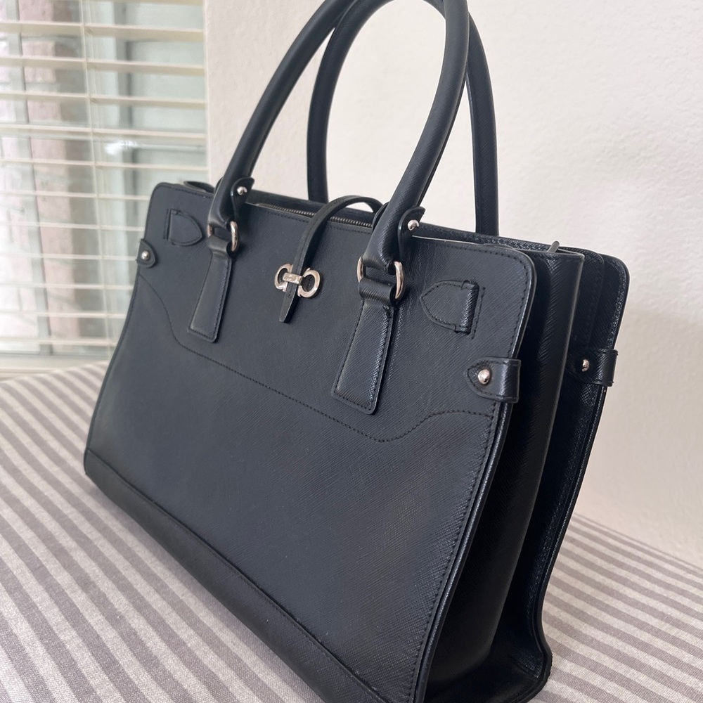 Salvatore Ferragamo Black Satchel Brianna